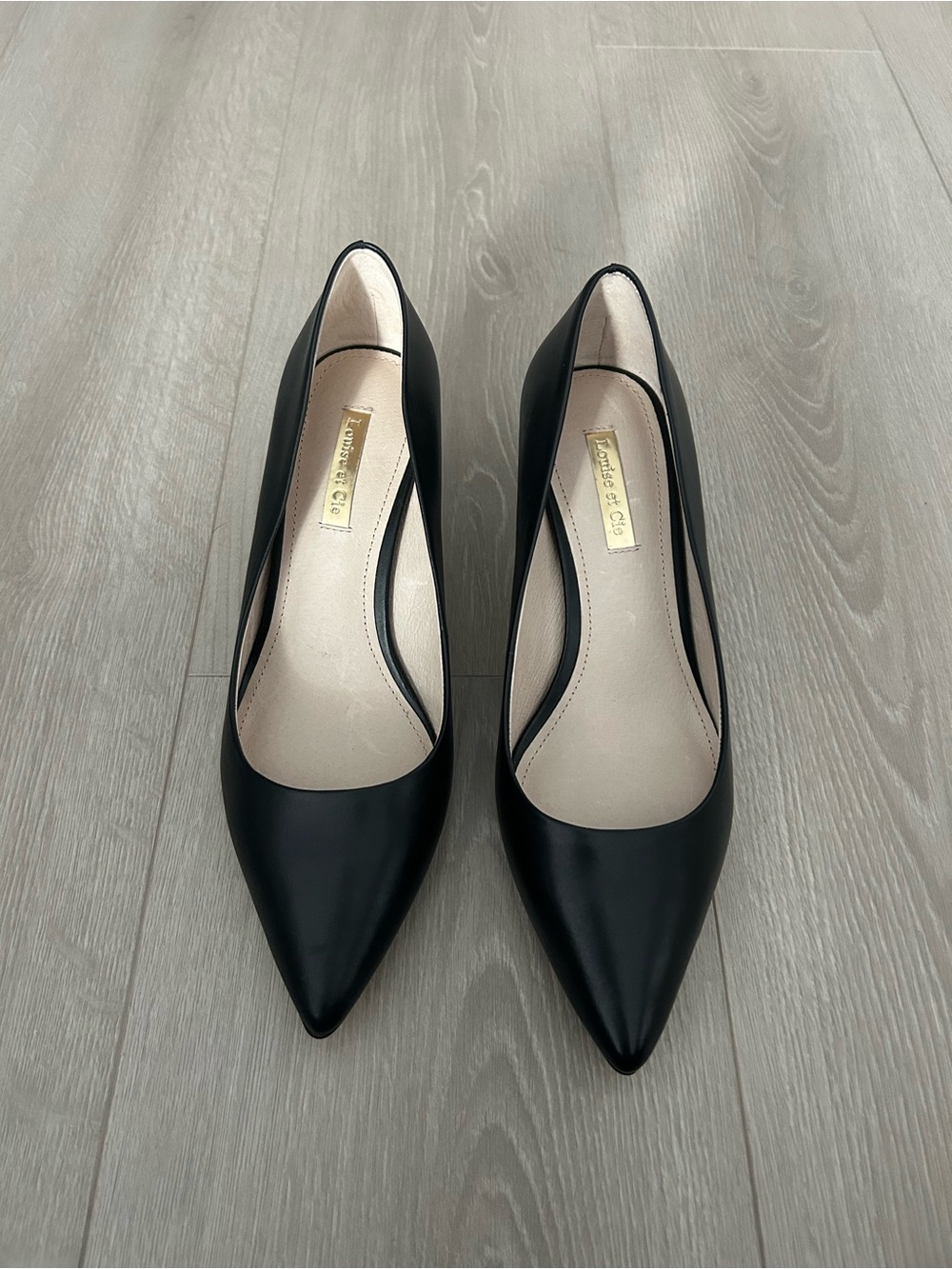 Louise et Cie Black Pointed-Toe Pumps